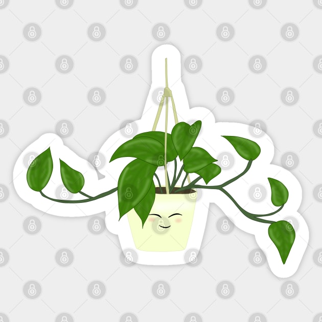 Hanging plant (yellow) Sticker by Becky-Marie